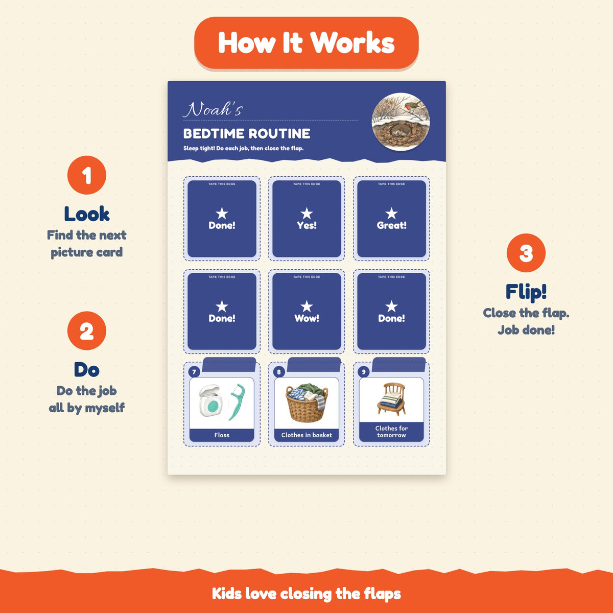 Kids Routine Flip Chart Bundle | 6 Editable Charts + 99 Picture Task Cards | Morning, Bedtime & Chore Chart for Toddlers | Reward Chart, First–Then Board | Printable PDF