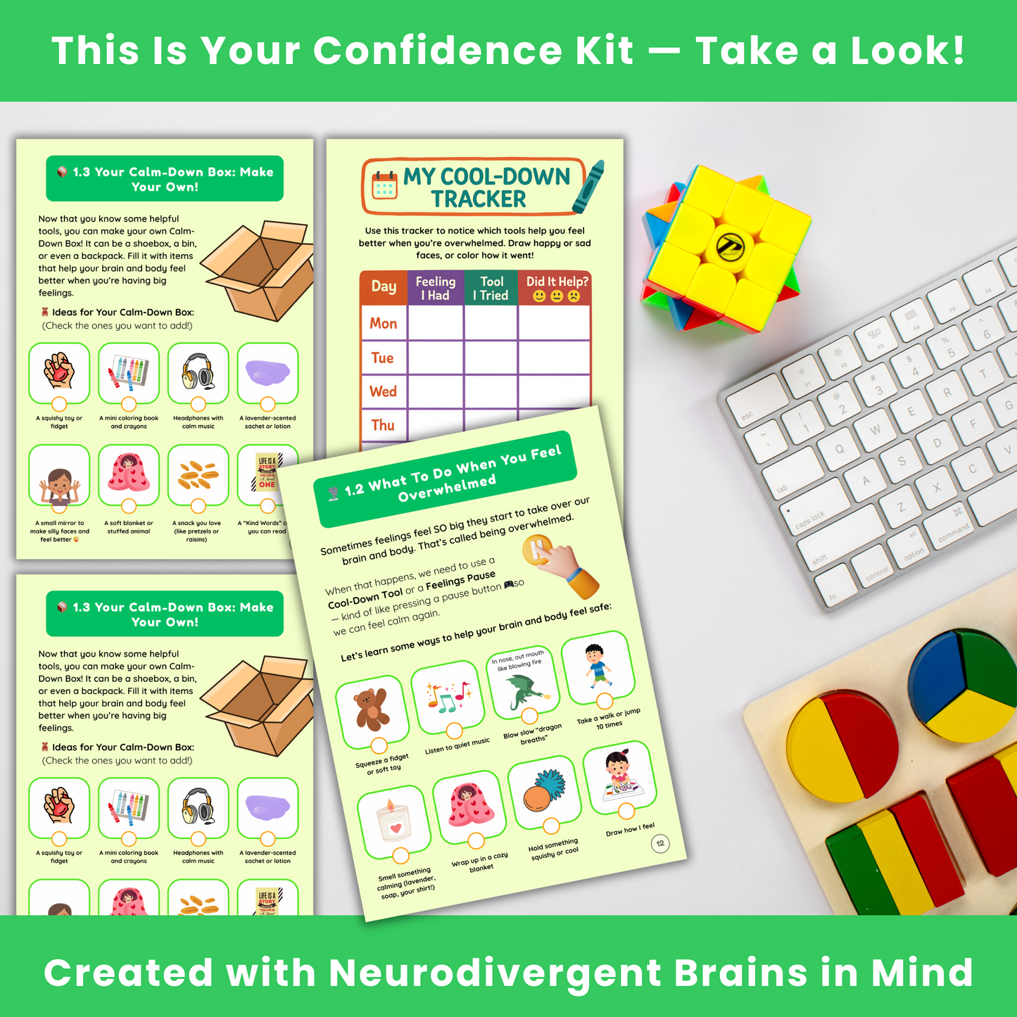 Kids Neurodivergent-Friendly DBT Skills Workbook : š§ A Calm, Colorful, Confidence-Building Guide for Big Feelings & Brighter Mind