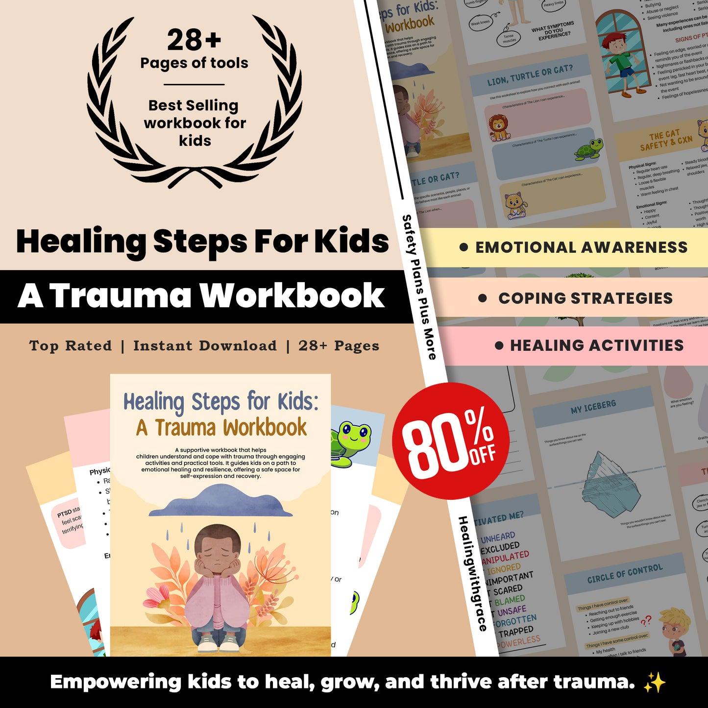 Polyvagal Theory-Based Nervous System Regulation Workbook Set for Kids | Digital Download