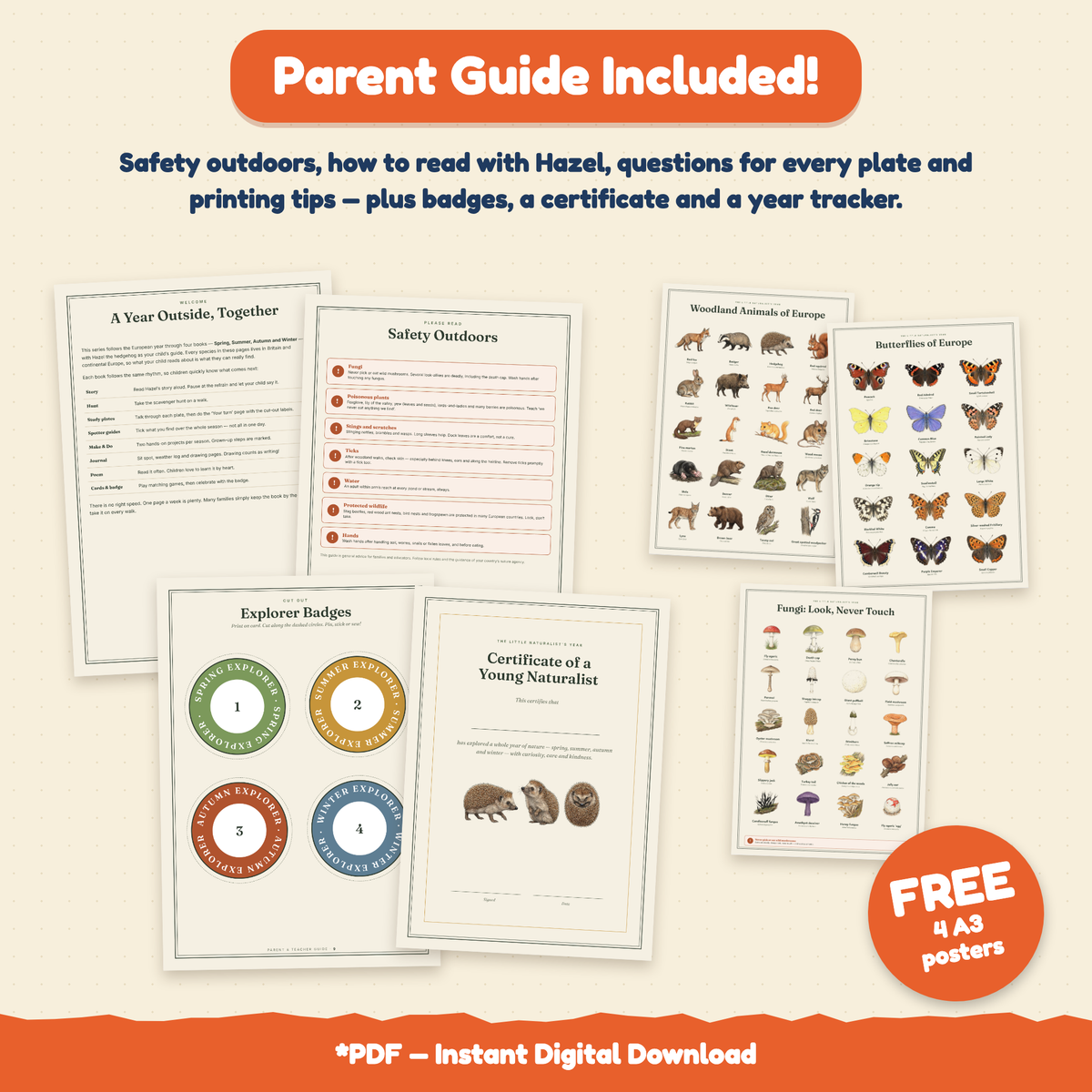 The Little Naturalist's Year | Nature Journal for Kids Ages 3–8 | 152-Page | 4 Season Books, Stories, Parent Guide & Posters | Printable PDF