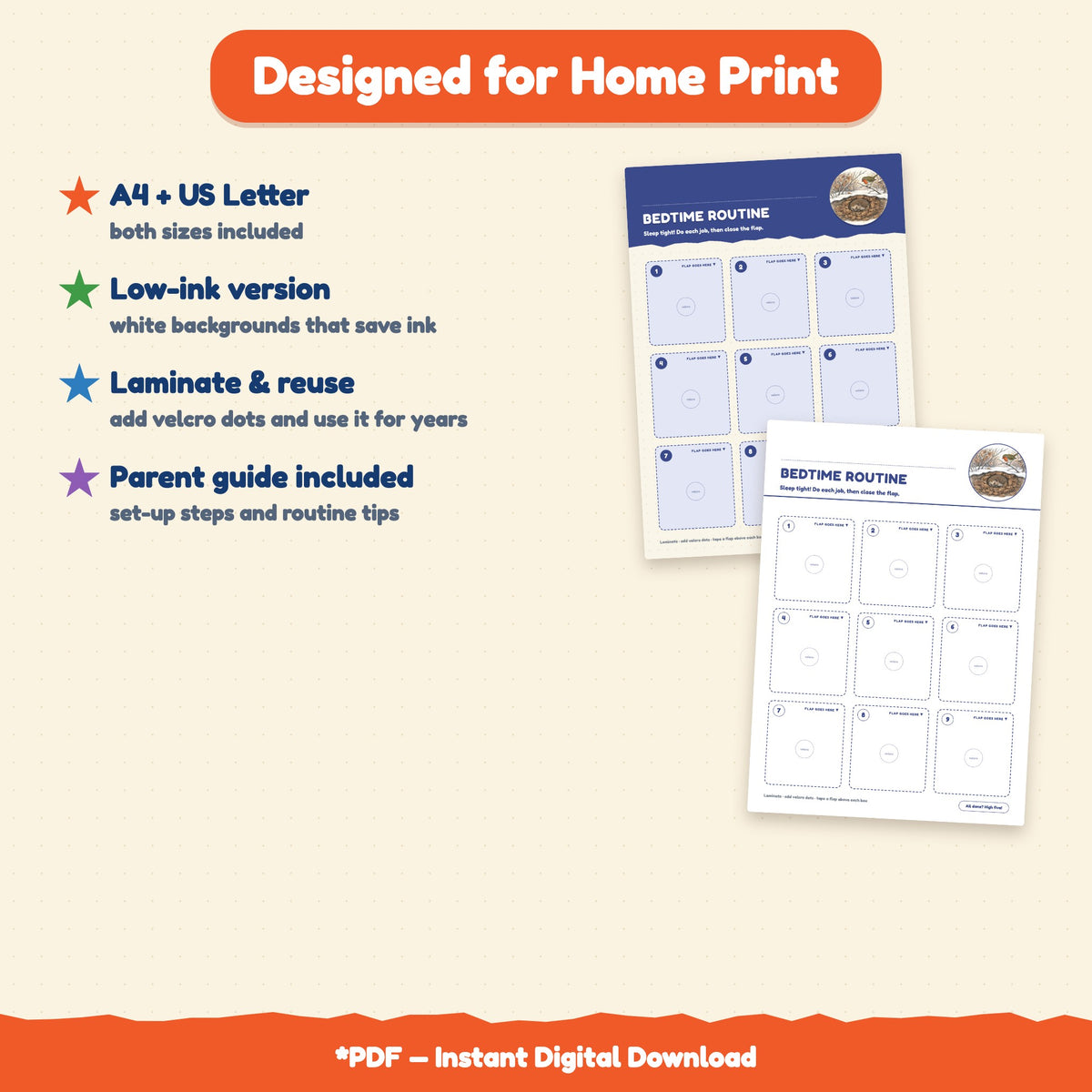 Kids Routine Flip Chart Bundle | 6 Editable Charts + 99 Picture Task Cards | Morning, Bedtime & Chore Chart for Toddlers | Reward Chart, First–Then Board | Printable PDF