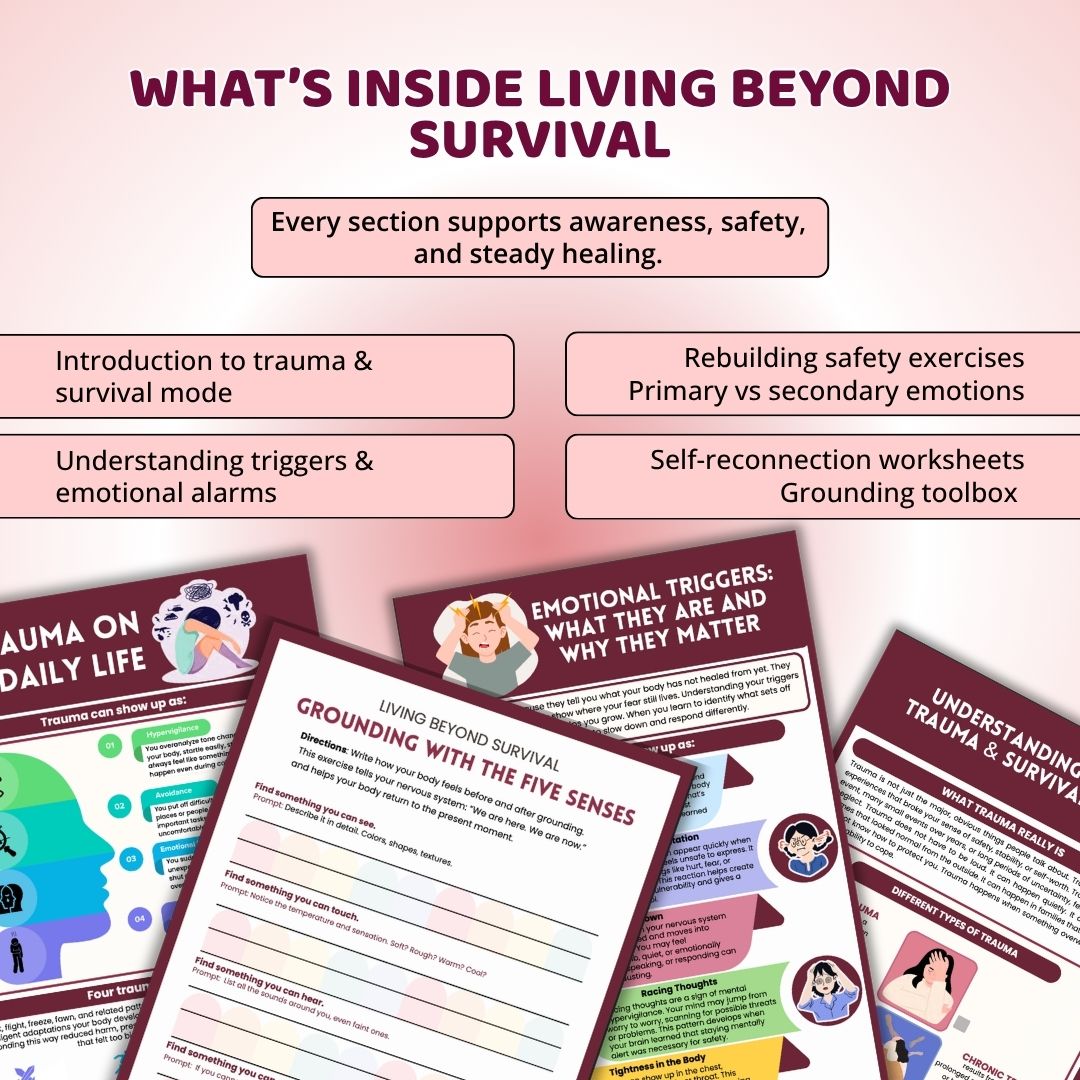 Living Beyond Survival™ Trauma Healing Workbook | Nervous System Regulation, PTSD Recovery & Emotional Healing PDF
