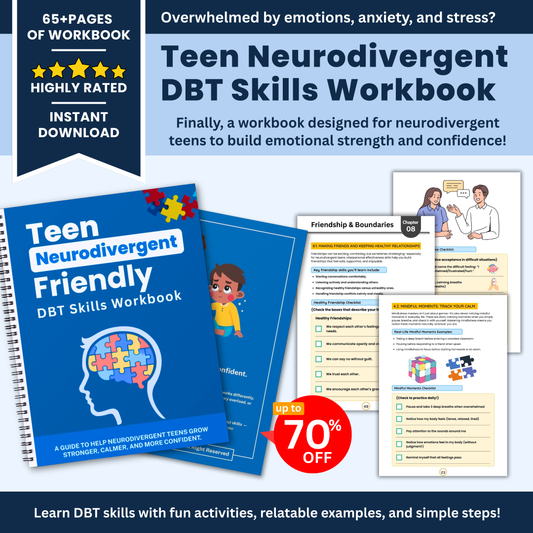 Teen Neurodivergent-Friendly DBT Skills Workbook: Build Emotional Strength with Confidence & Creativity!