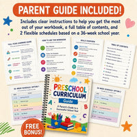 Preschool Curriculum Workbook Ages 3–4 | 207+ Printable Worksheets | Full-Year Pre-K Learning Bundle | ABC, Numbers, Writing, Shapes & Logic | PDF