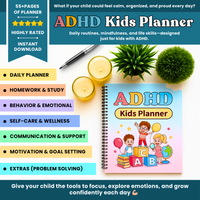 Kids ADHD Planner | Kids Emotion Trackers | kids Daily & Weekly Planners | Communication Logs | Mindfulness &amp; Coping Tools