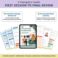 The Therapist Flow Framework™ 480+ Therapy Scripts, Worksheets & Session Tools | Complete Clinical Toolkit from First Session to Final Review (CBT, ACT, DBT, Polyvagal) | Digital PDF