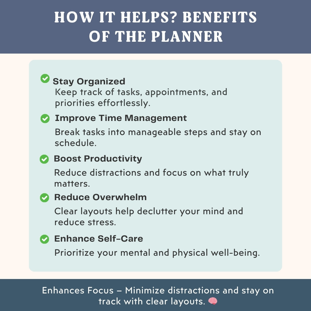 The Ultimate ADHD Planner: Your Key to Organization and Self-Care