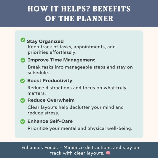 The Ultimate ADHD Planner: Your Key to Organization and Self-Care