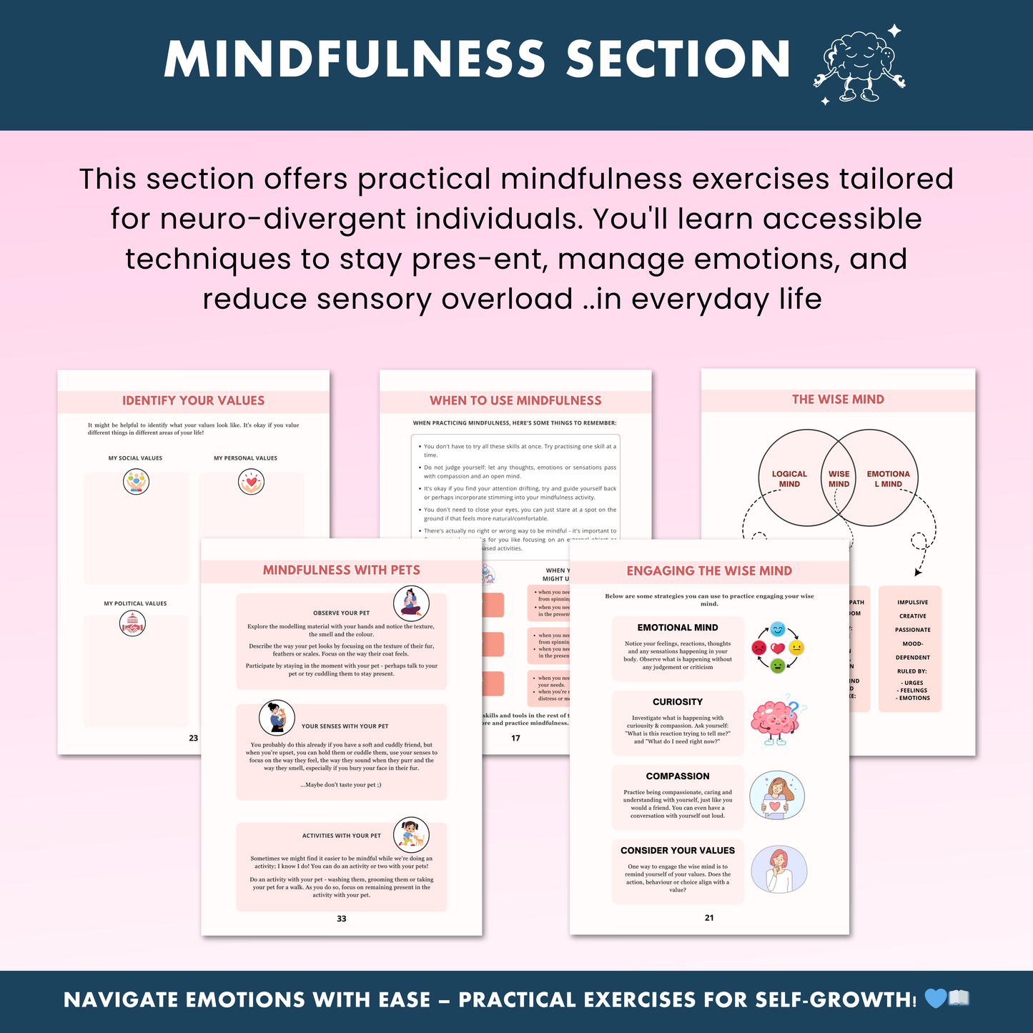 Neurodivergent Friendly DBT Skills, DBT Worksheets, DBT, Emotional Regulation, Neurodivergent, Autism, bpd, therapy worksheets, borderline