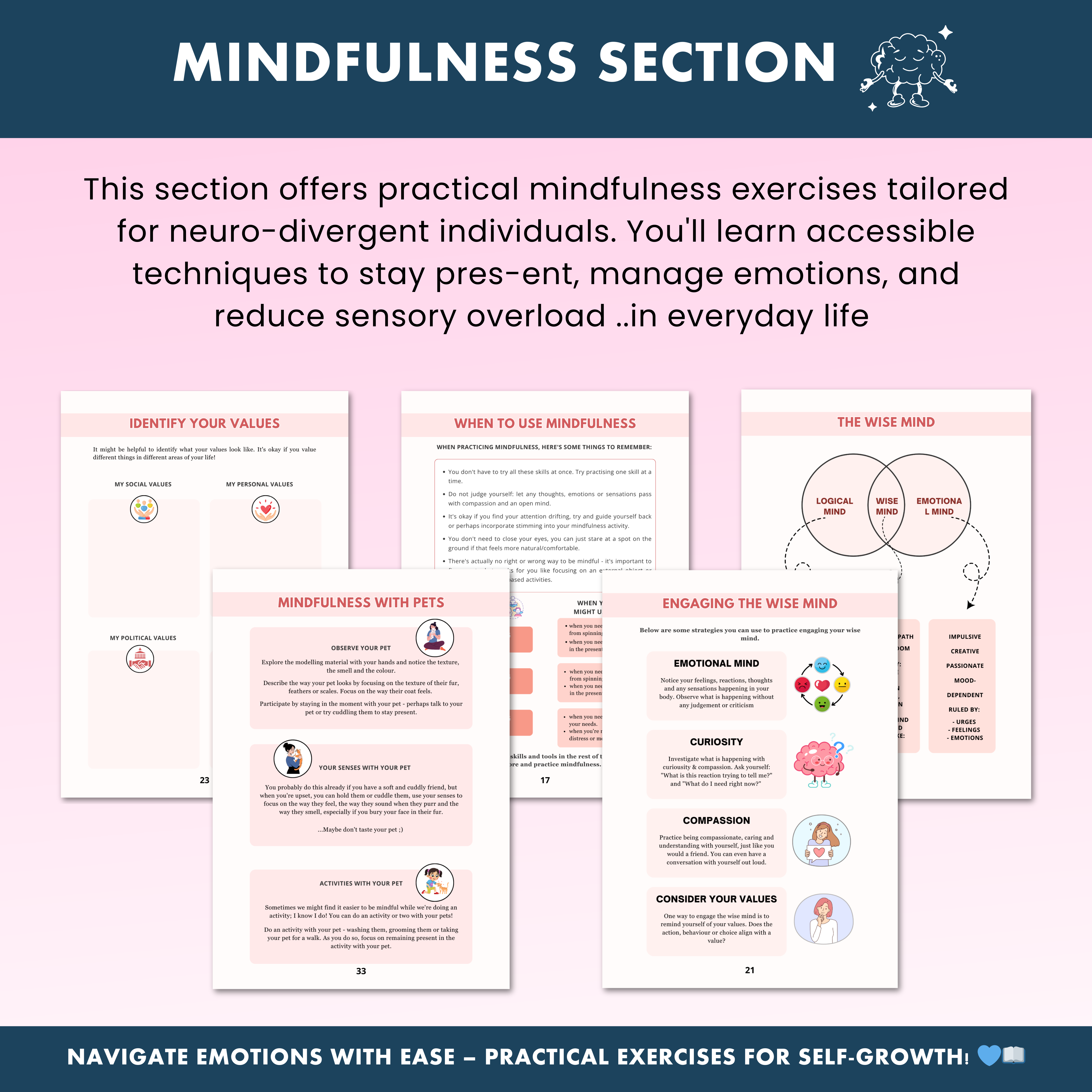 Neurodivergent Friendly DBT Skills, DBT Worksheets, DBT, Emotional Regulation, Neurodivergent, Autism, bpd, therapy worksheets, borderline
