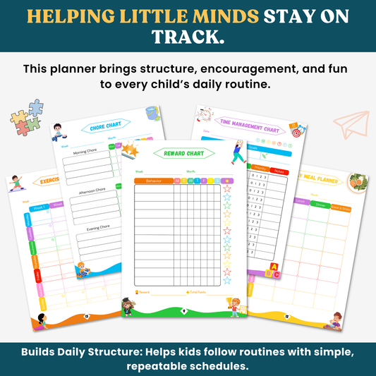 Kids ADHD Planner | Kids Emotion Trackers | kids Daily & Weekly Planners | Communication Logs | Mindfulness &amp; Coping Tools