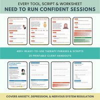 The Therapist Flow Framework™ 480+ Therapy Scripts, Worksheets & Session Tools | Complete Clinical Toolkit from First Session to Final Review (CBT, ACT, DBT, Polyvagal) | Digital PDF