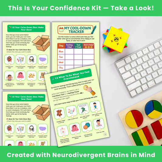 Kids Neurodivergent-Friendly DBT Skills Workbook : 🧠 A Calm, Colorful, Confidence-Building Guide for Big Feelings & Brighter Mind