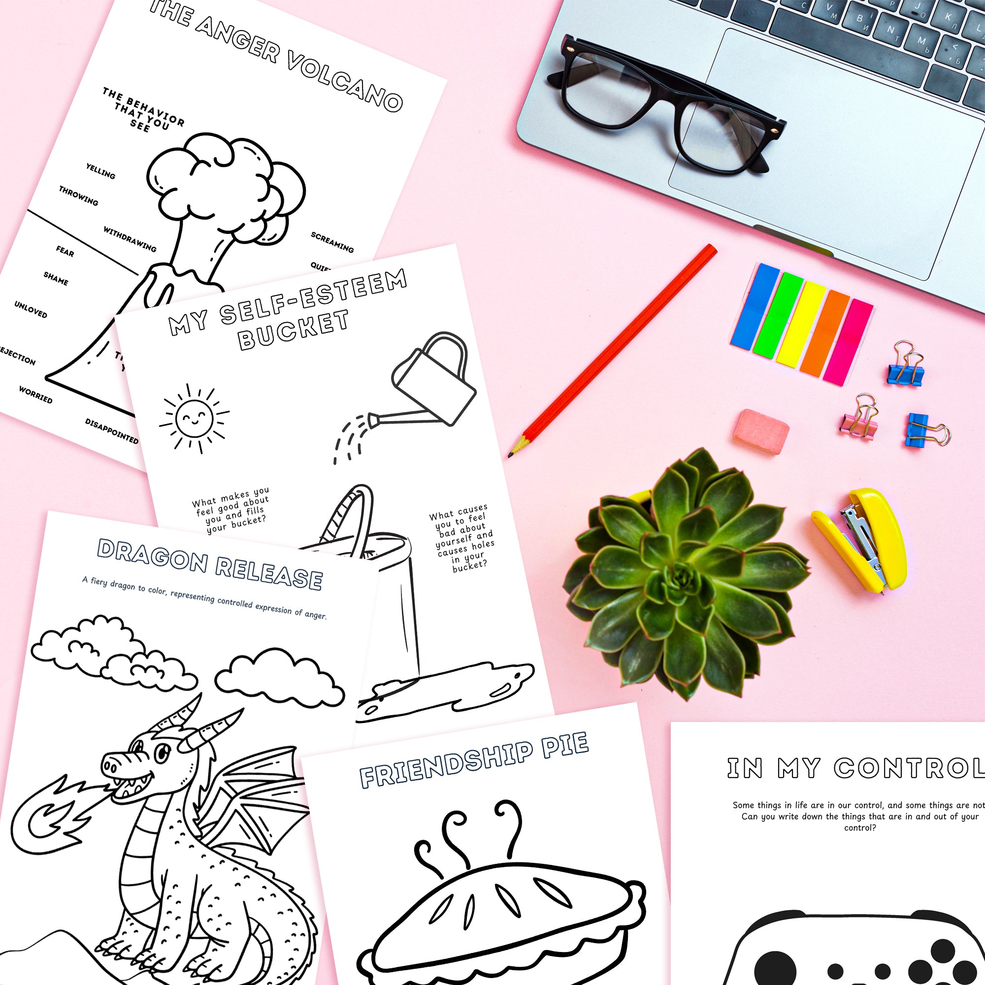 Art Therapy Worksheets For Mental Health, Self-esteem, and Confidence. Therapy Book for Parents, counselors, therapists, and psychologists.