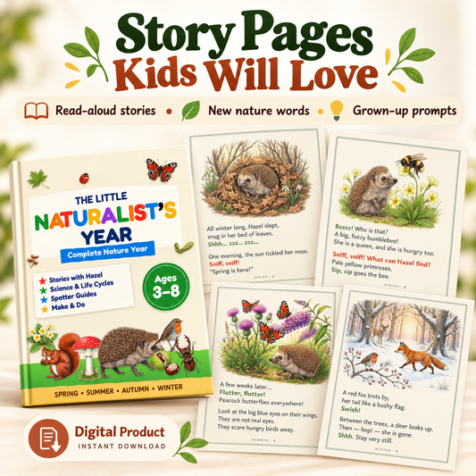 The Little Naturalist's Year | Nature Journal for Kids Ages 3–8 | 152-Page | 4 Season Books, Stories, Parent Guide & Posters | Printable PDF