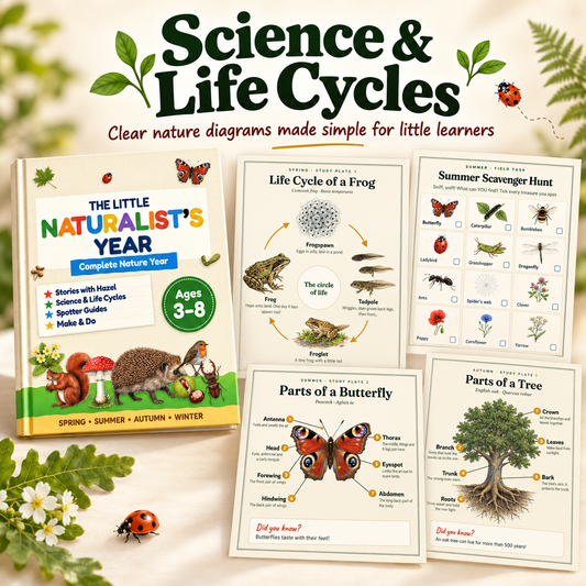 The Little Naturalist's Year | Nature Journal for Kids Ages 3–8 | 152-Page | 4 Season Books, Stories, Parent Guide & Posters | Printable PDF