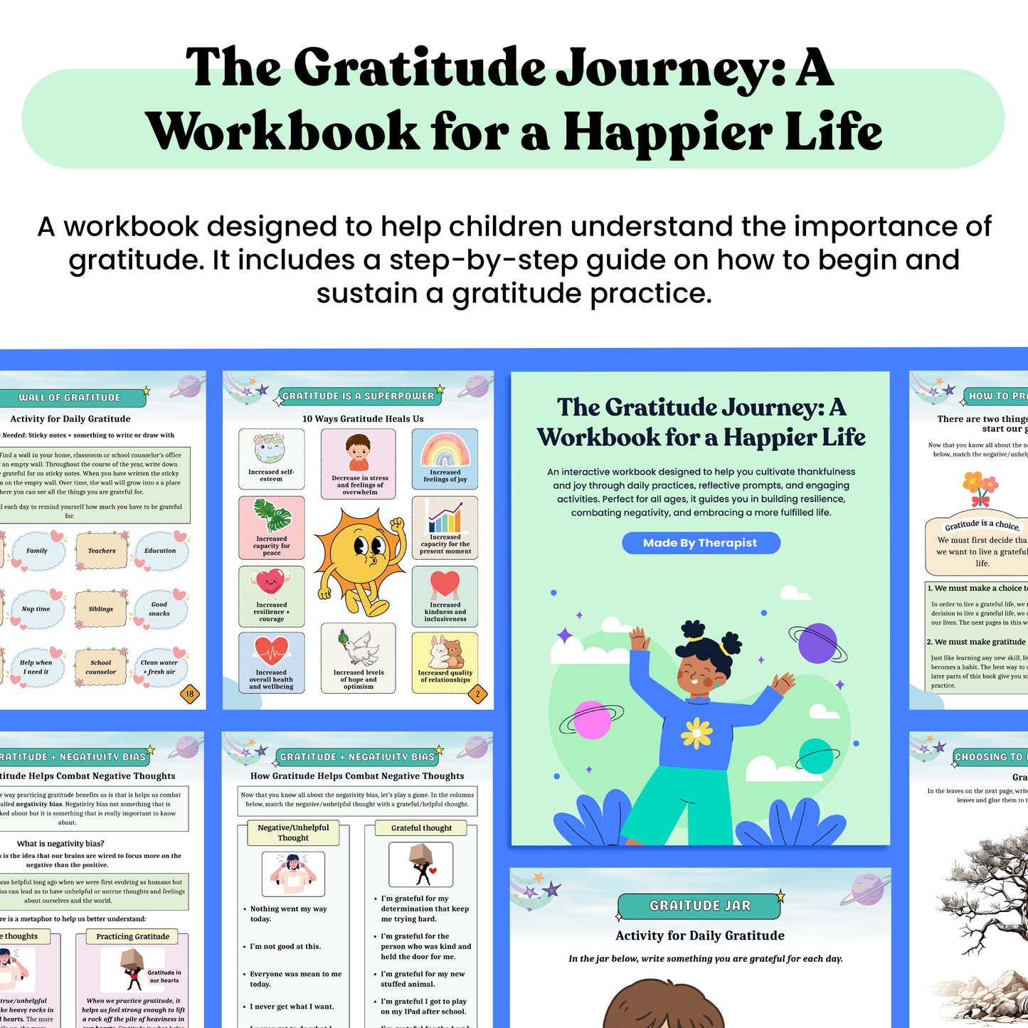 Ultimate Emotional Resilience Kids Toolkit, Children Therapy Workbooks Bundle, Emotional Regulation and Coping Skills, Kids and Play Therapy Worksheets