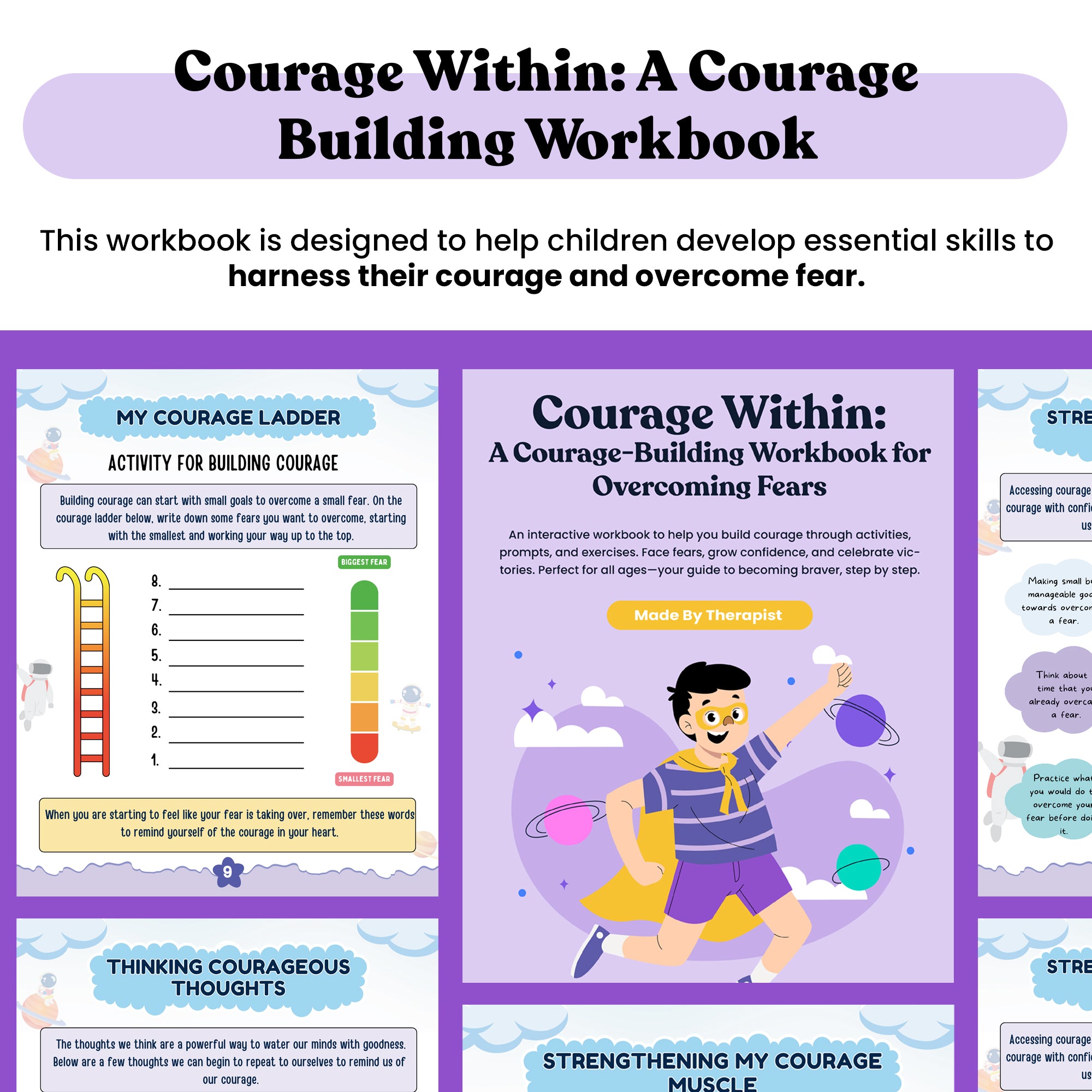 Ultimate Emotional Resilience Kids Toolkit, Children Therapy Workbooks Bundle, Emotional Regulation and Coping Skills, Kids and Play Therapy Worksheets