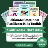 Ultimate Emotional Resilience Kids Toolkit, Children Therapy Workbooks Bundle, Emotional Regulation and Coping Skills, Kids and Play Therapy Worksheets