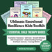 Ultimate Emotional Resilience Kids Toolkit, Children Therapy Workbooks Bundle, Emotional Regulation and Coping Skills, Kids and Play Therapy Worksheets
