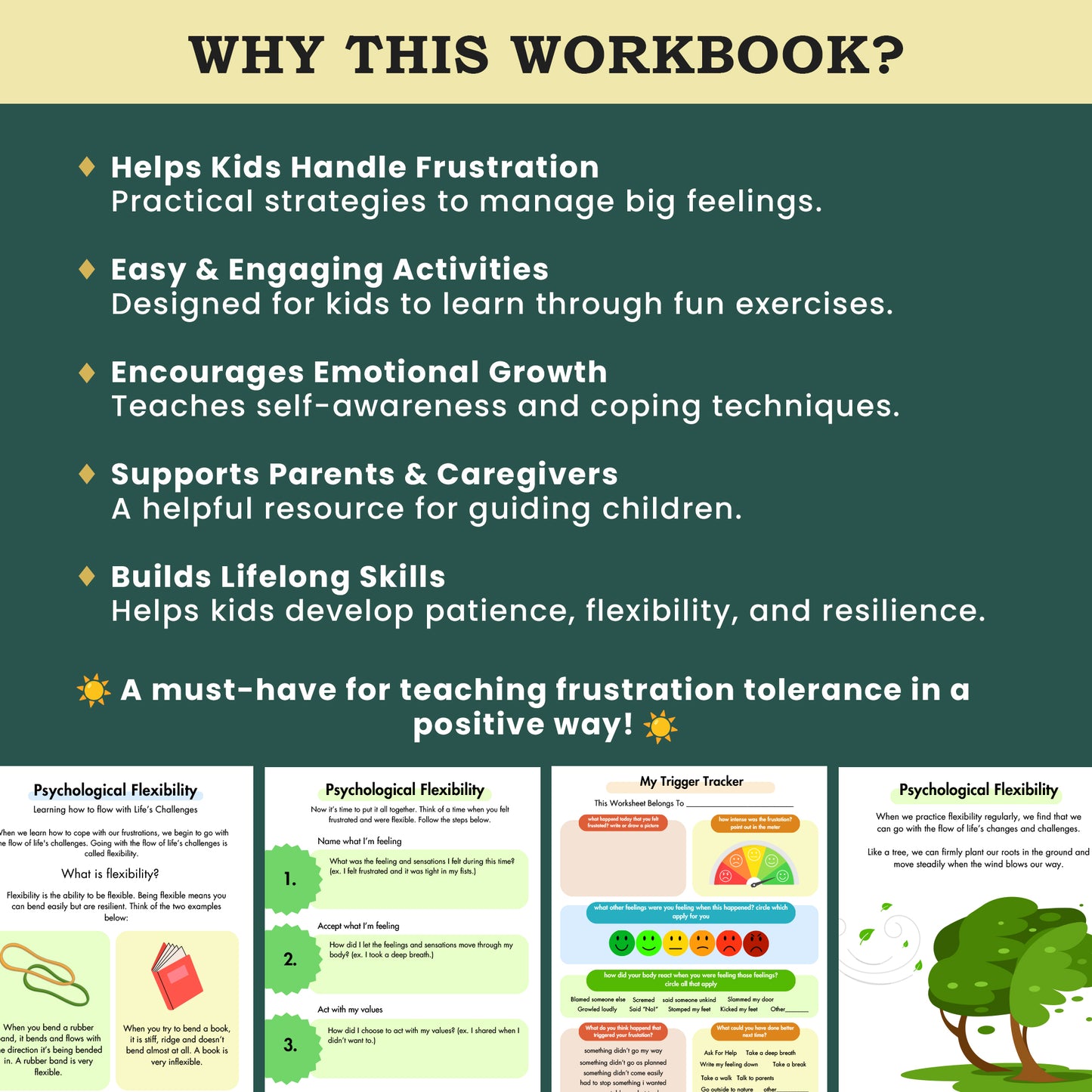 Frustration Tolerance Workbook for Kids and Emotional Regulation – Therapy and Social-Emotional Learning Worksheets