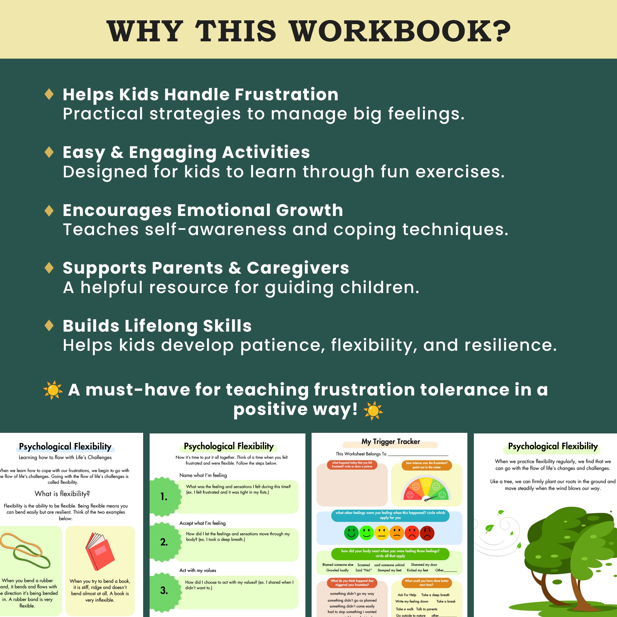 Frustration Tolerance Workbook for Kids and Emotional Regulation – Therapy and Social-Emotional Learning Worksheets