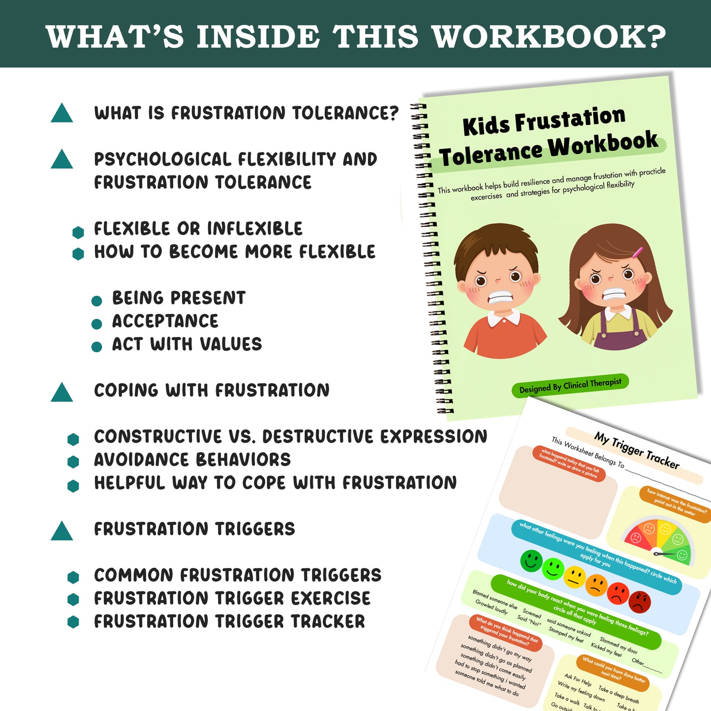 Frustration Tolerance Workbook for Kids and Emotional Regulation – Therapy and Social-Emotional Learning Worksheets