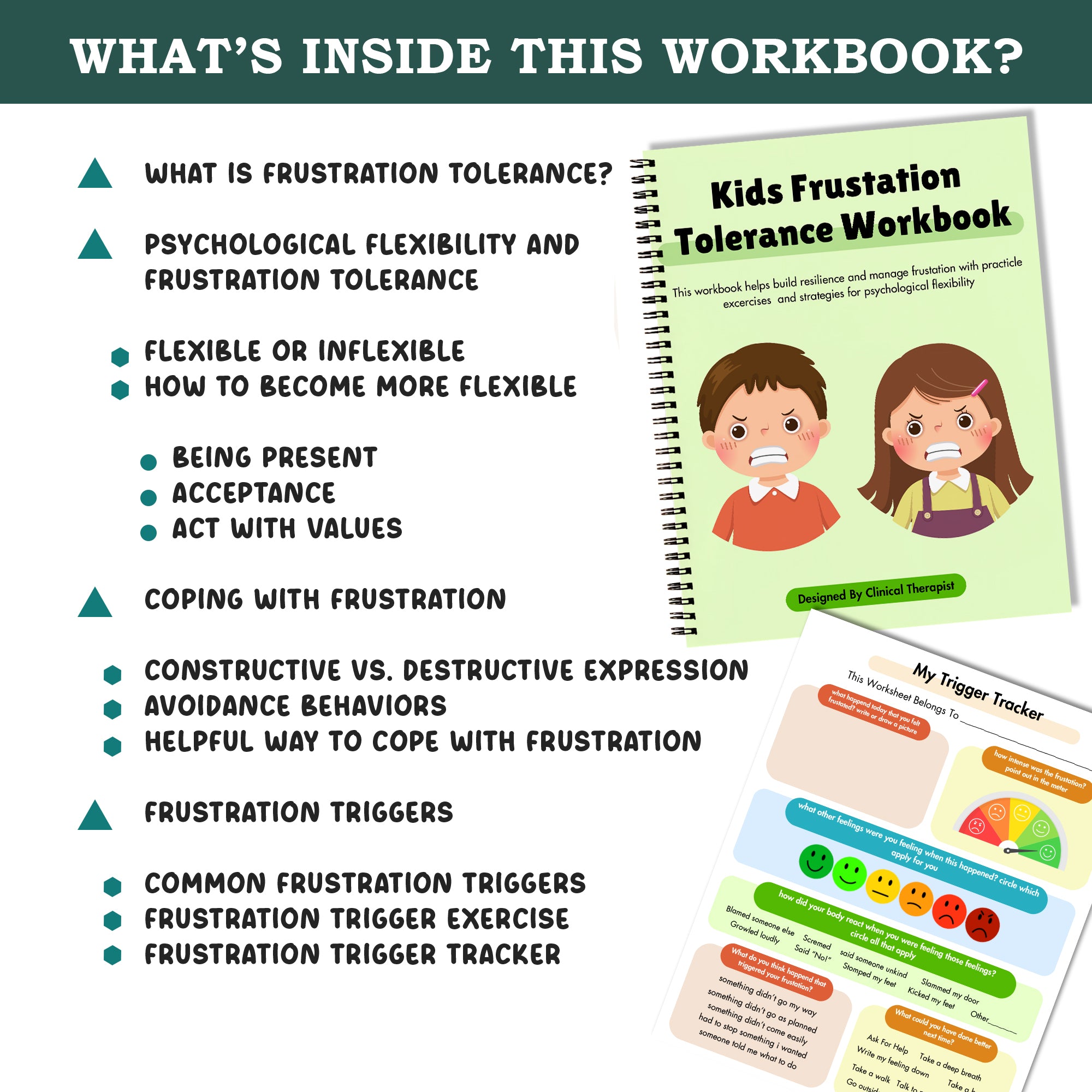 Frustration Tolerance Workbook for Kids and Emotional Regulation – Therapy and Social-Emotional Learning Worksheets