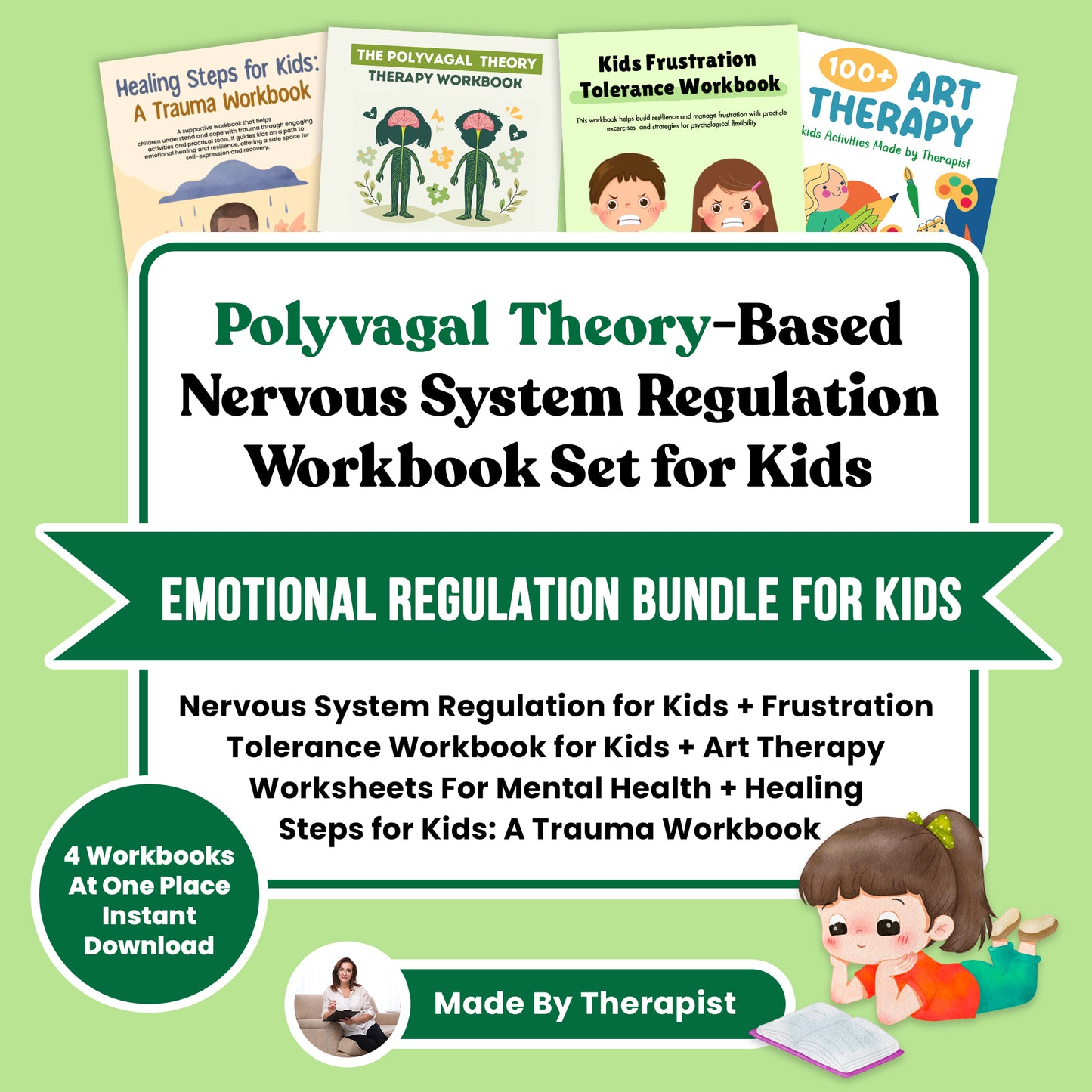 Polyvagal Theory-Based Nervous System Regulation Workbook Set for Kids | Digital Download
