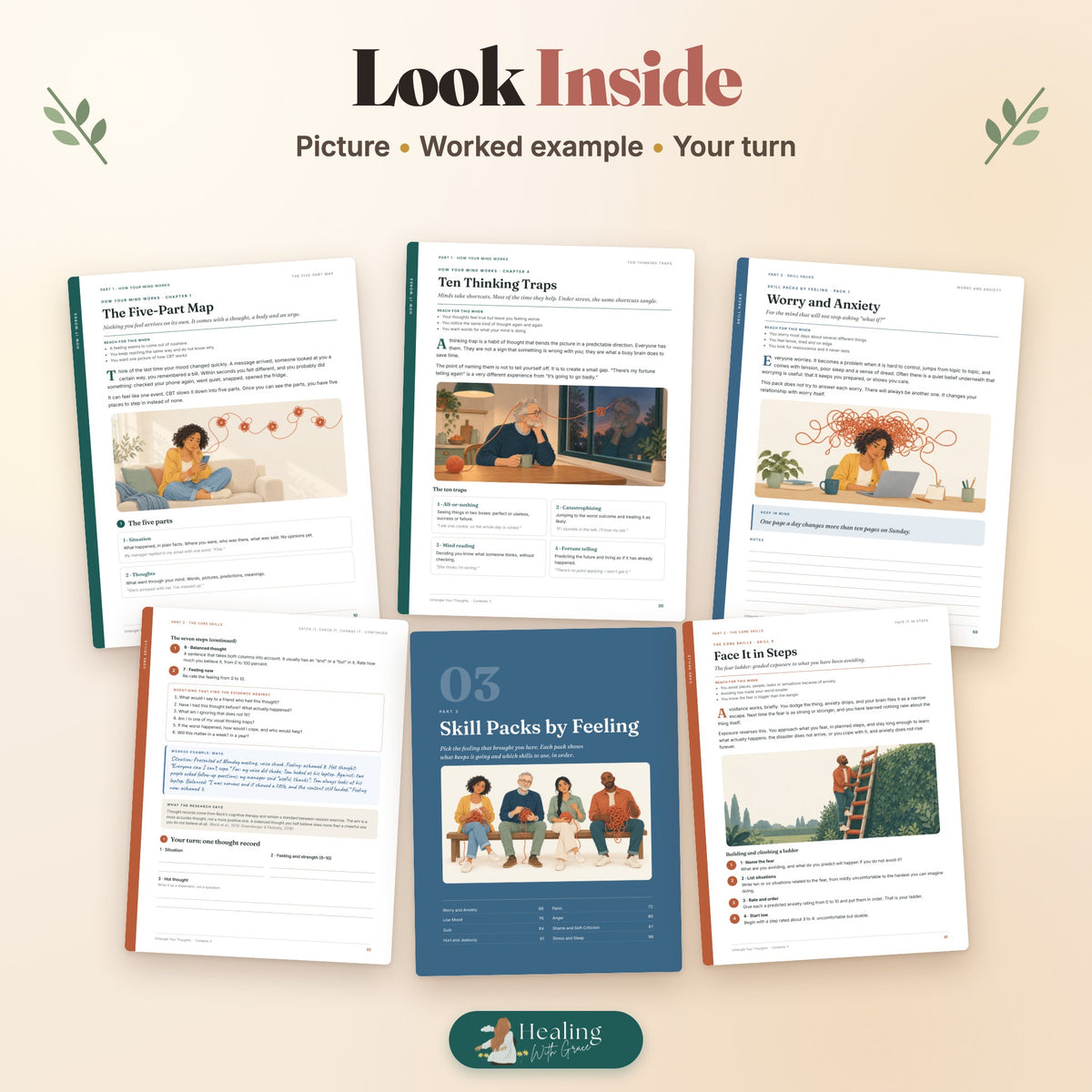 Look inside the CBT workbook pages