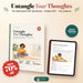 Untangle Your Thoughts illustrated CBT workbook, two editions, cover and tablet preview