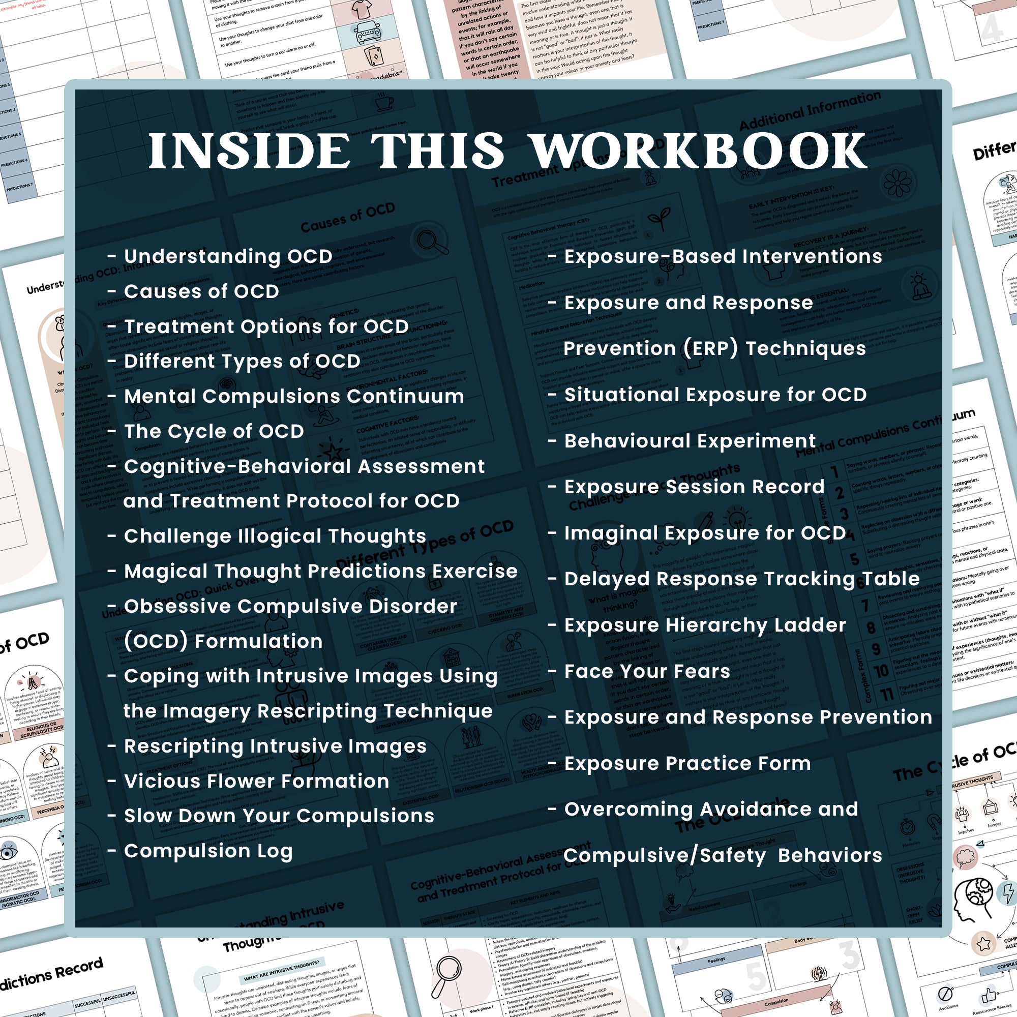 FREEDOM FROM OCD: A PRACTICAL WORKBOOK | Cognitive Behavioral Therapy | CBT Worksheets | Exposure and Response Prevention ERP Tools | OCD Cycle | Anxiety Worksheets